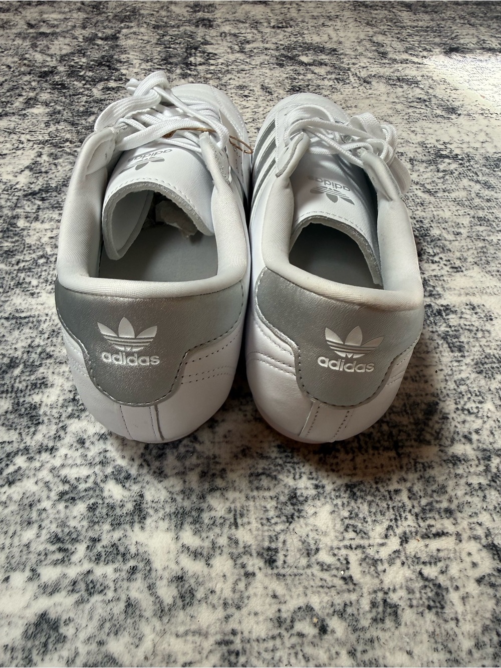 Adidas White Taekwondo Sneakers with Silver Stripes - Picture 4 of 4